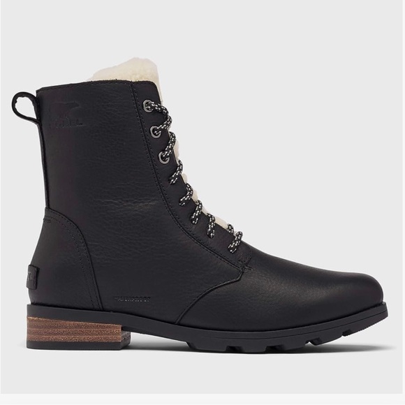 Sorel Emelie Short Lace Cozy Waterproof Boot Black Size 8 Great Condition - Picture 3 of 15